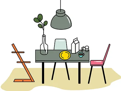 Dining Room danish dining room flat game setting