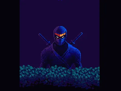 Silence Ninja night ninja pixelart pixels