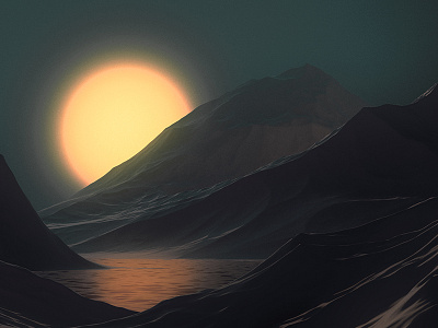 Environmental Experimentation 3d cinema 4d environment mountain render sun sunset