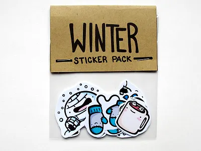 Winter Stickers handmade ice illustration packaging snow snowy sticker stickers vector weather white winter