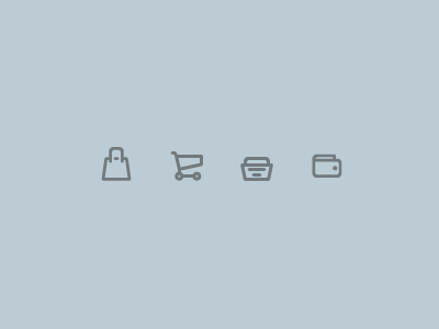 Outline icons Day 4 - Shopping bag basket cart icon illustrator outline shopping vector wallet