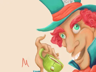AnimalAlphabet M for Madhatter alice alice in wonderland character design childrens book illustration kidlitart mad hatter madhatter
