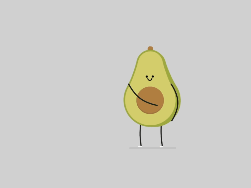 Karmocado 2d af aguacate animation character food vegetable gif karma loop throwing