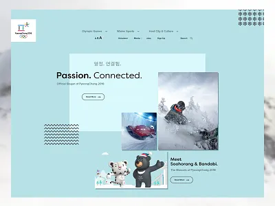 Winter Olympics 2018 blue clean concept fresh layout mockup olympics photoshop ui web design website winter