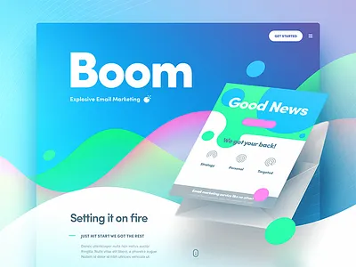 Boom boom charts email graphs illustration landing newsletter site web