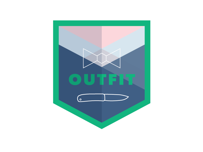 Badge #4 badge bowtie branding gentleman icon identity illustration outfit pocket knife vector web