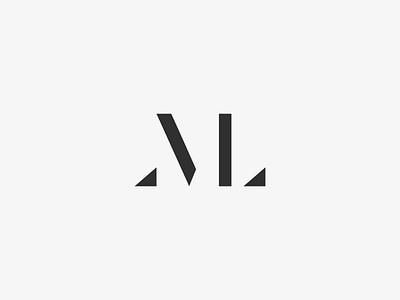 ML monogram abstract black letter logo mark minimal monogram simple type white