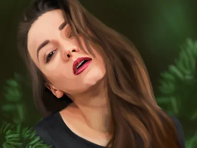 Girl portrait beautiful digital face girl image painting picture portrait sexy underwear woman