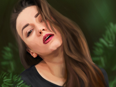 Girl portrait beautiful digital face girl image painting picture portrait sexy underwear woman