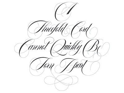 Threefold beautiful copperplate design elegant flourishes handlettering lettering script