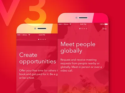 Thirtymin Onboarding android app business digital nomad group meeting ios meeting meetup networking people thirtymin video call