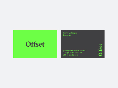 Offset branding business cards graphic design minimal screen print studio typography word marque