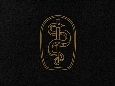 Rod Of Asclepius illustration logo medical snake staff