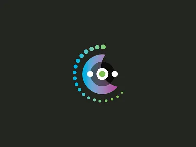 Vision Fission aim branding eye fission icon logo mark science vision