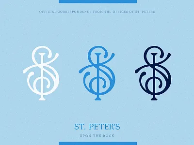 St. Peter's Monogram blue branding church logo monogram