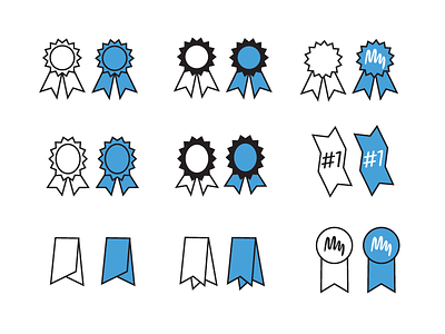 Icon Drafts award blue ribbon icon ribbon vector wip