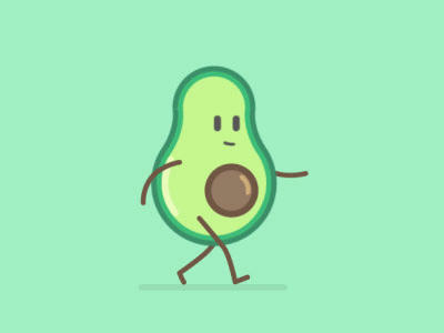 First steps avocado buddy character chill cute foodvisor green guakka steps walk walking