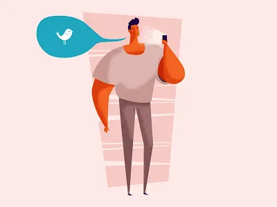 Tweet animation cellphone character chat tweet
