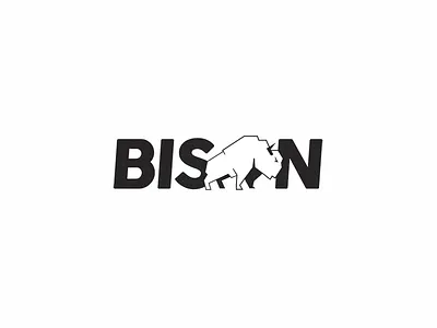 Bison alternate bison buffalo logo wordmark