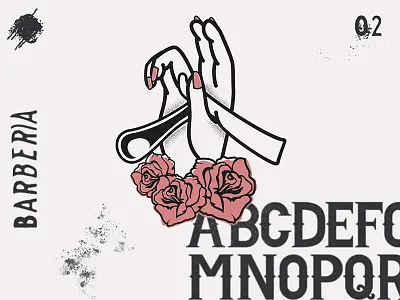 Barberia Hand 02 barber barberia brand hand logo minimal razor stipple stippling vintage