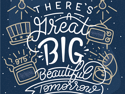 There's A Great Big Beautiful Tomorrow clean design disney flat graphic design illustration illustrator modern vintage