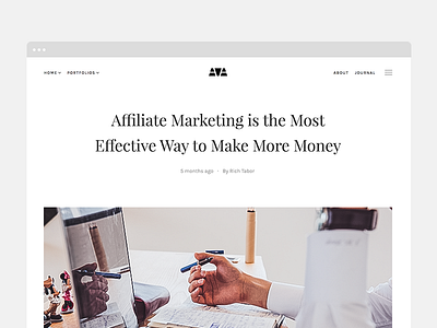 Ava Single Post Concept ava blog featured image header hero logo minimal single theme white wordpress wordpress theme