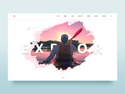 Hero exploration - Blog 1 trend 2019 inspiration adventure article food explore brush webdesign illustration travel banner image minimal texture interface uidseign explore manipulation web website minimalist illustrator mountains hero design retro trip header ux ui typography site