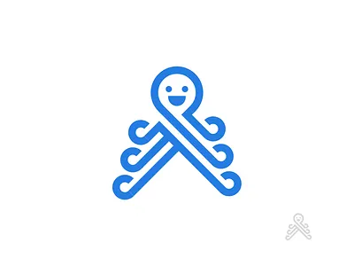 Octopus brand friendly logo mark memorable octopus tech