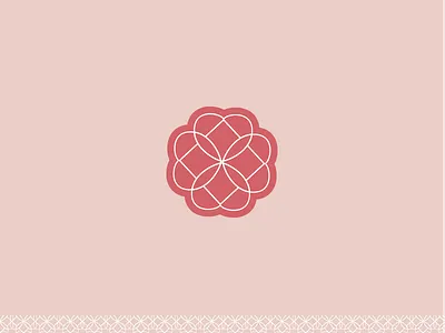 Heart Rose bloom branding four heart logo pattern rose ruby
