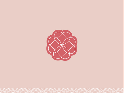 Heart Rose bloom branding four heart logo pattern rose ruby