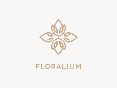 Floralium brand concept flower garden geometric line logo logotype seed