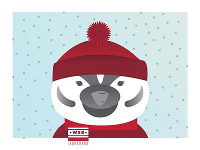 Wintertime Bucky badger bucky holiday illustration winter wisconsin