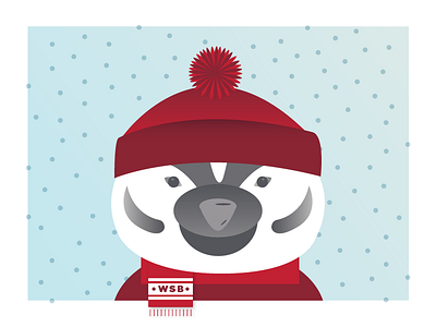 Wintertime Bucky badger bucky holiday illustration winter wisconsin