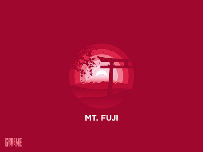 Mt Fuji blossom cherry fuji icon illustration japan kyoto mountain shinto shrine tokyo travel