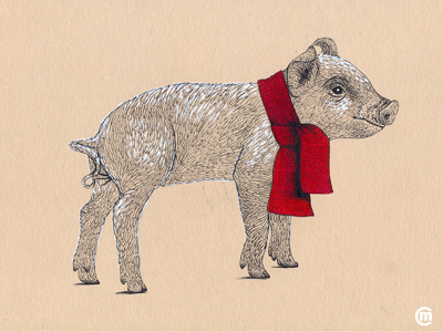 Piglet (Inktober 2016) animals drawing illustration ink inkpens inkspiration inktober inktober2016 linestyle piglet pointillism