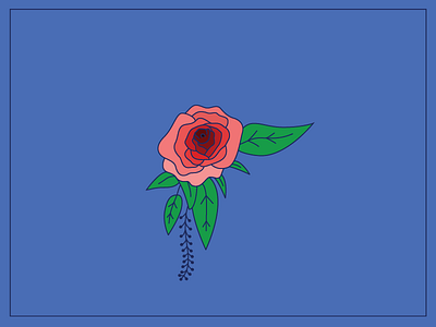 Rose flat floral flower leafs minimal rose