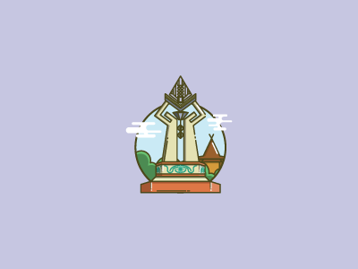 Welcome Monument artwork flat design graphic design icon illustration line art logo monument outline vector welcome monument