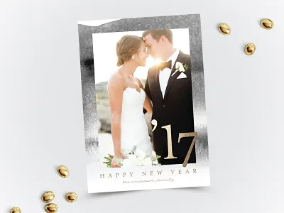 Elegant Frame 2017 belia simm foil holidays new year watercolor