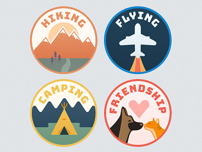 working on a thing... camping dog flying friendship hiking patches scout