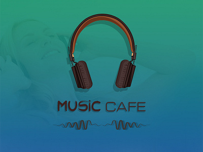Music Cafe headset ui ux vector