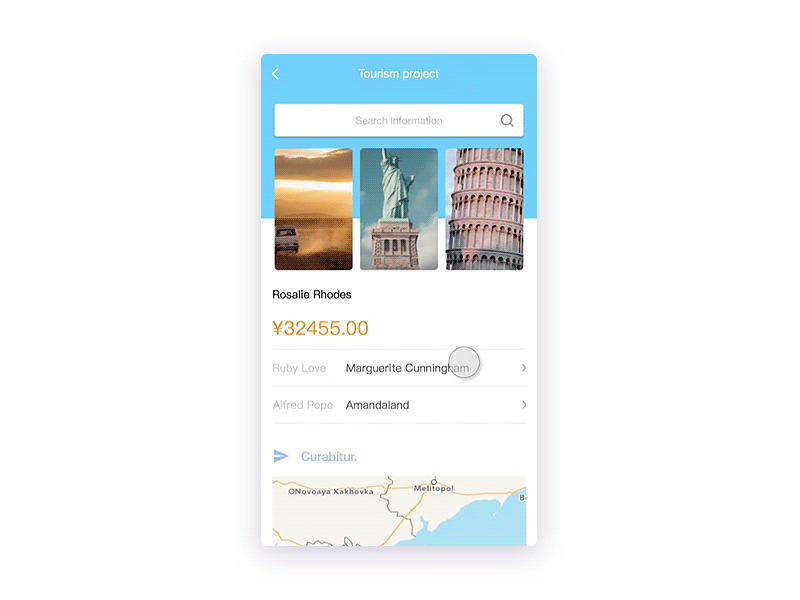 Tourism interactive page animation beardchicken dribbble gif mac shanghai ue ui ux