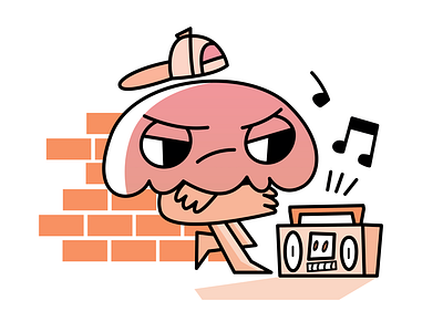 Bad Man Jellyfish badman character design ghetto blaster illustration illustrator jellyfish music photoshop