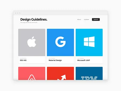 Design Guidelines - The way products are built. css design guidelines library pattern sheet style system website