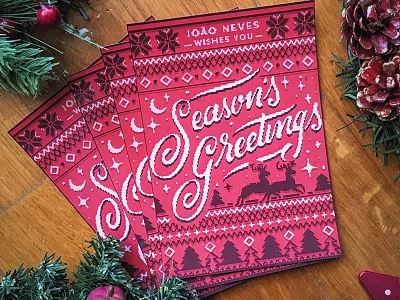 Season's Greetings 3 christmas joao neves knit lettering lisboa nevesman portugal pt type