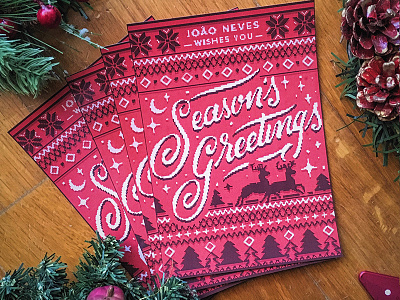 Season's Greetings 3 christmas joao neves knit lettering lisboa nevesman portugal pt type