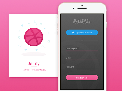 Daily UI Challenge #001_Sign Up app design challenge dailyui first shot signup thanks ui design