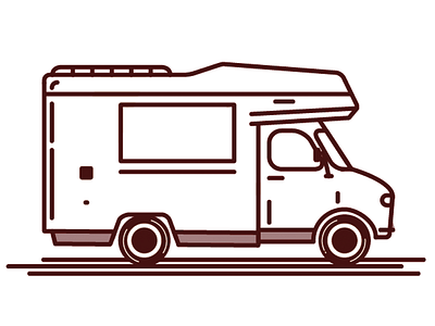 Camper branding camper design illustration lines logo pizza truck van vehicle