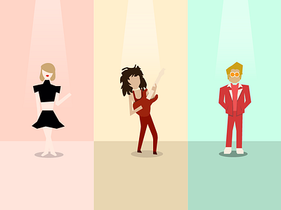 Fun website illustrations elton john flat illustrations taylor swift ui van halen