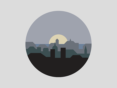 Sunrise city cityscape icon sunrise