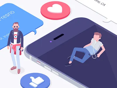 Happy customer character customer facebook fb happy heart isometric like rboy rocketboy social media